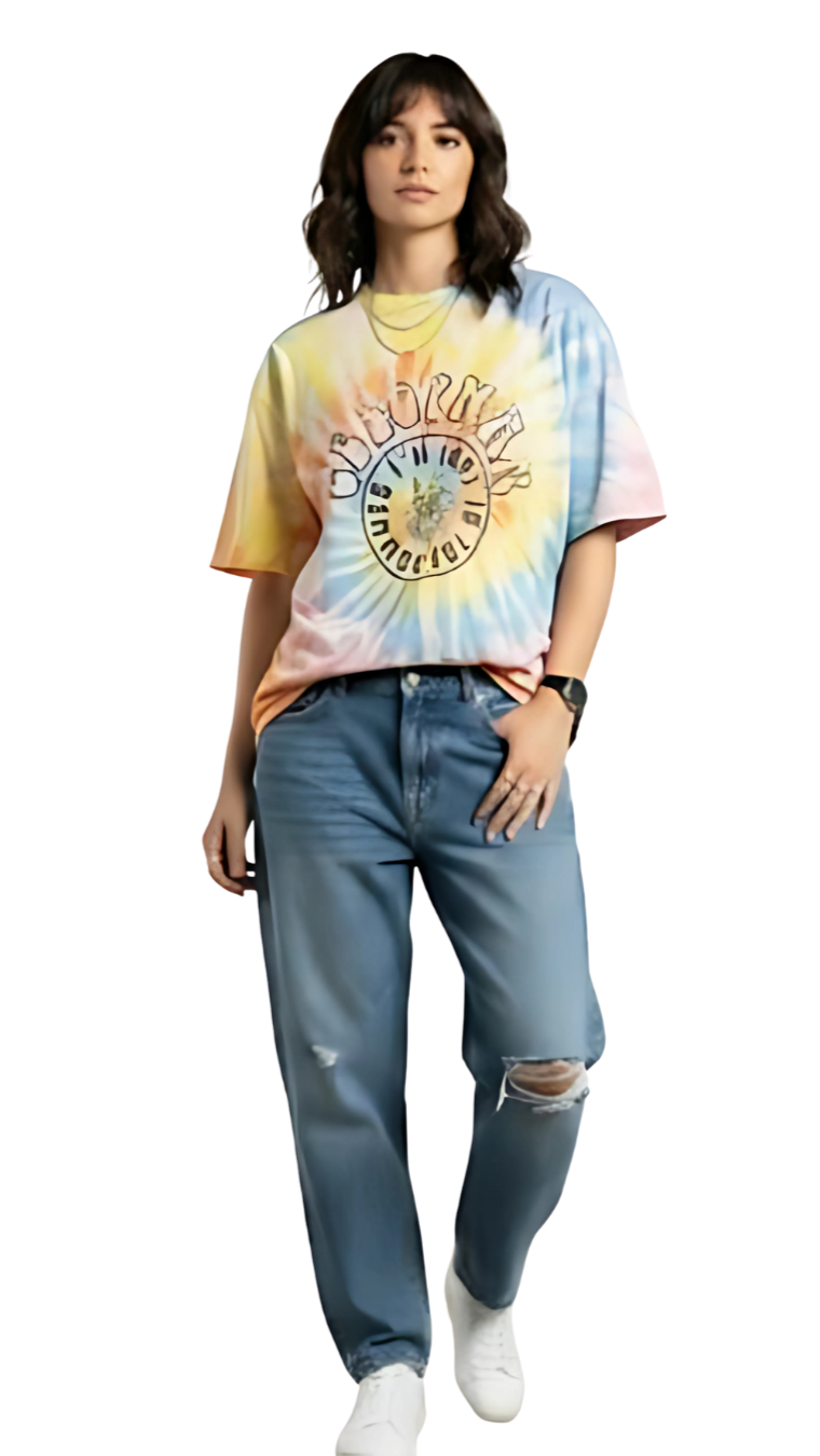 Colorful Tie-Dye Graphic T-Shirt for Men & Women