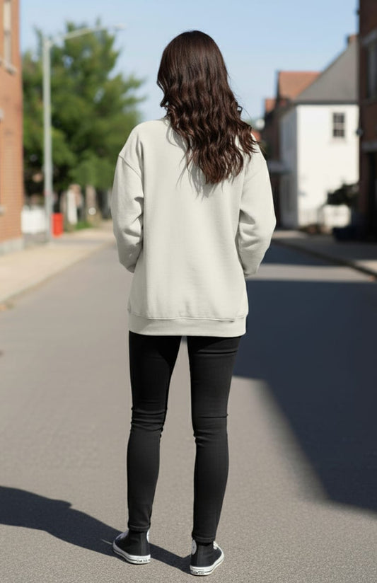 Off White Oversized Sweatshirt – Graffiti Street Dancer Print