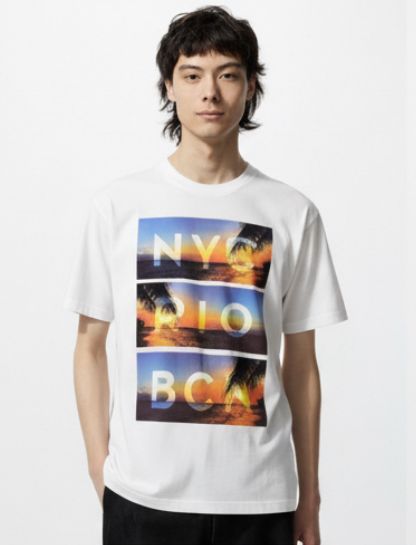 White Sunset Beach Graphic T-Shirt for Men & Women