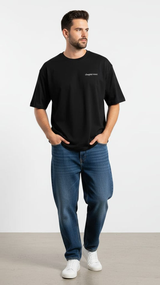 Black oversized Tshirt.