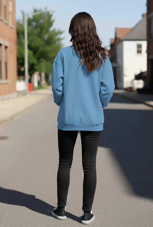 Blue Oversized Sweatshirt – Graffiti Street Dancer Print
