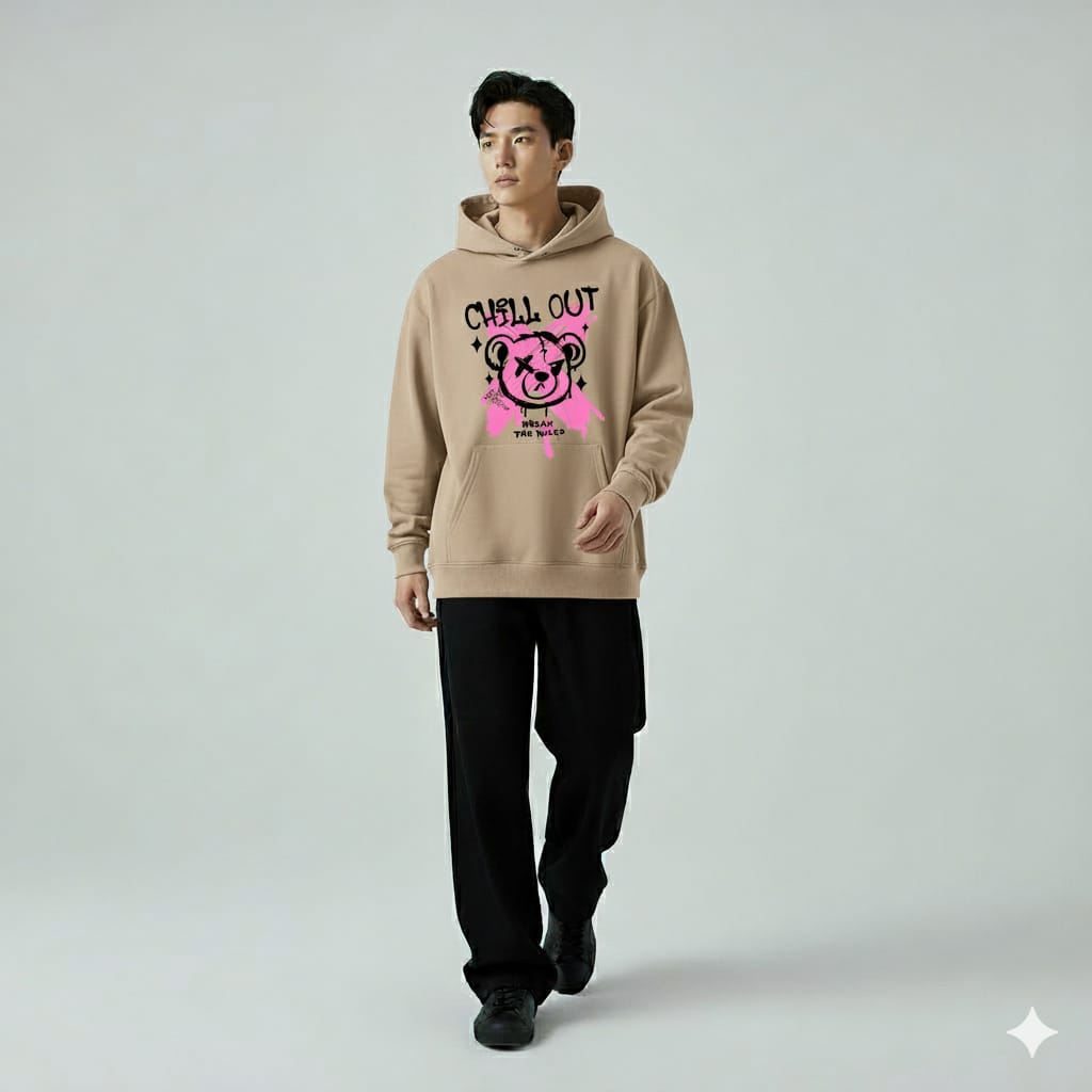 Red Oversized Hoodie for Men | Stay Real Graphic Streetwear