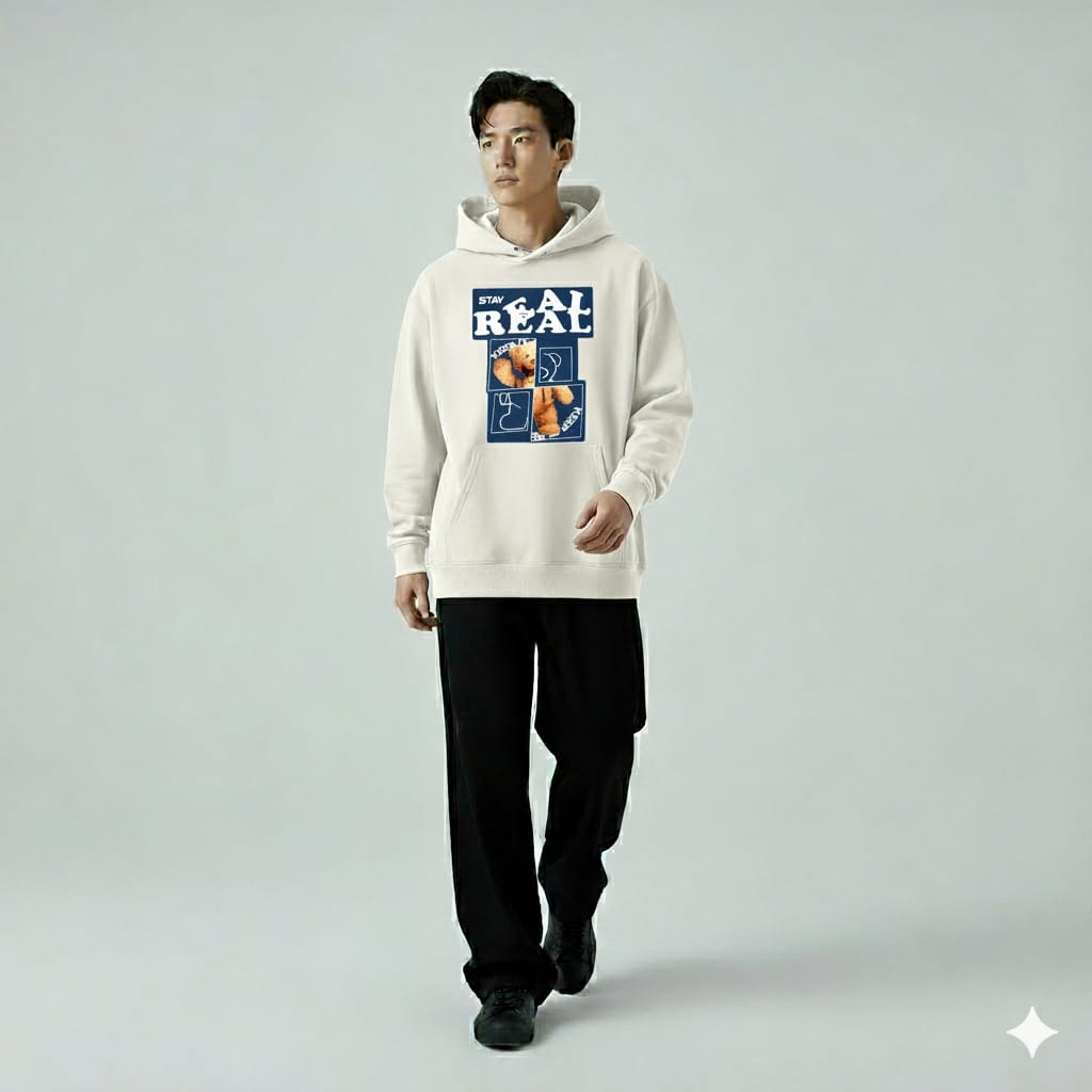 Red Oversized Hoodie for Men | Stay Real Graphic Streetwear