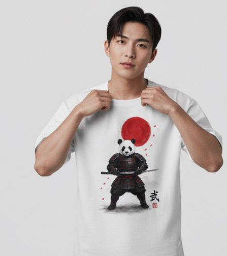 Streetwear Oversized T-Shirt - Men's Panda Graphic Tee
