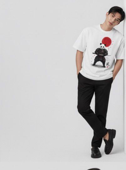 Streetwear Oversized T-Shirt - Men's Panda Graphic Tee