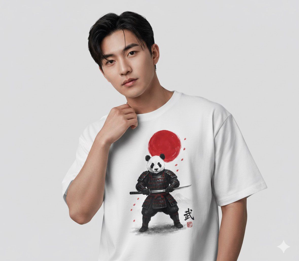 Streetwear Oversized T-Shirt - Men's Panda Graphic Tee